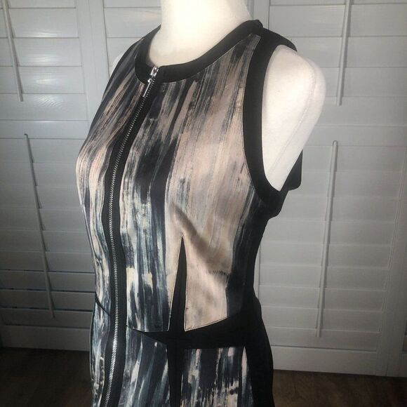 Rebecca Taylor Womens Silk Sleeveless Zip Up A-Line Dress Black Size 8 - Picture 8 of 12